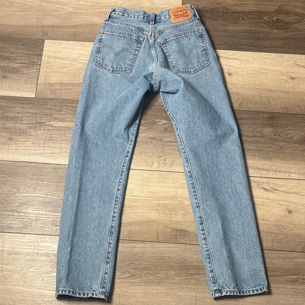 Levi’s 501 Rain Or Shine Metallic Side Stripe Straight Leg Jeans - Picture 7 of 9